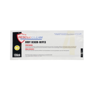 RESCUECLEAN W4 Body-Dekon-Wipes, Einzeltücher